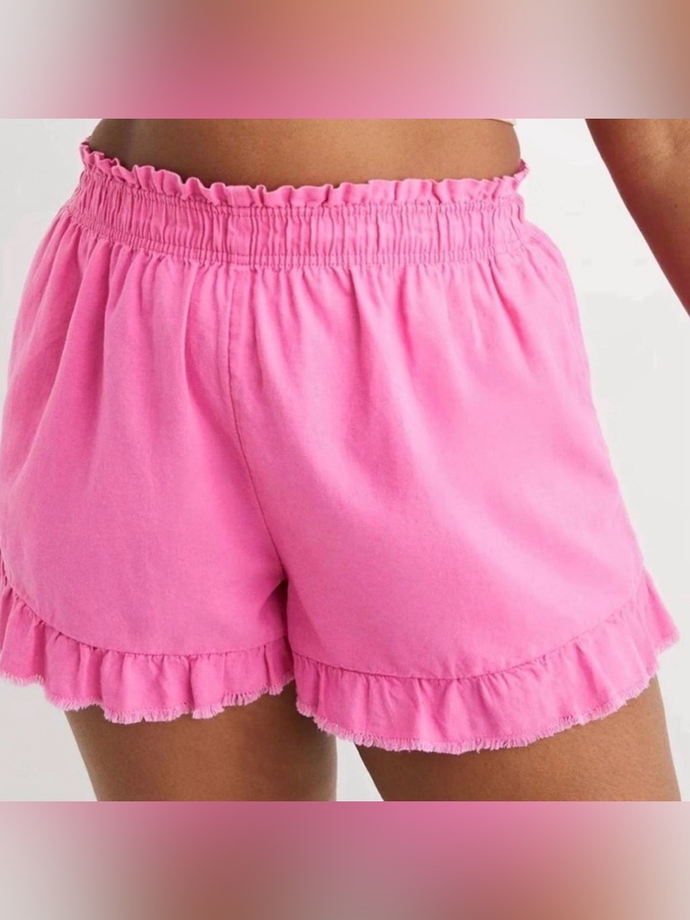 aerie Pink Ruffle Shorts Size Small Summer Beach Vacation Boho